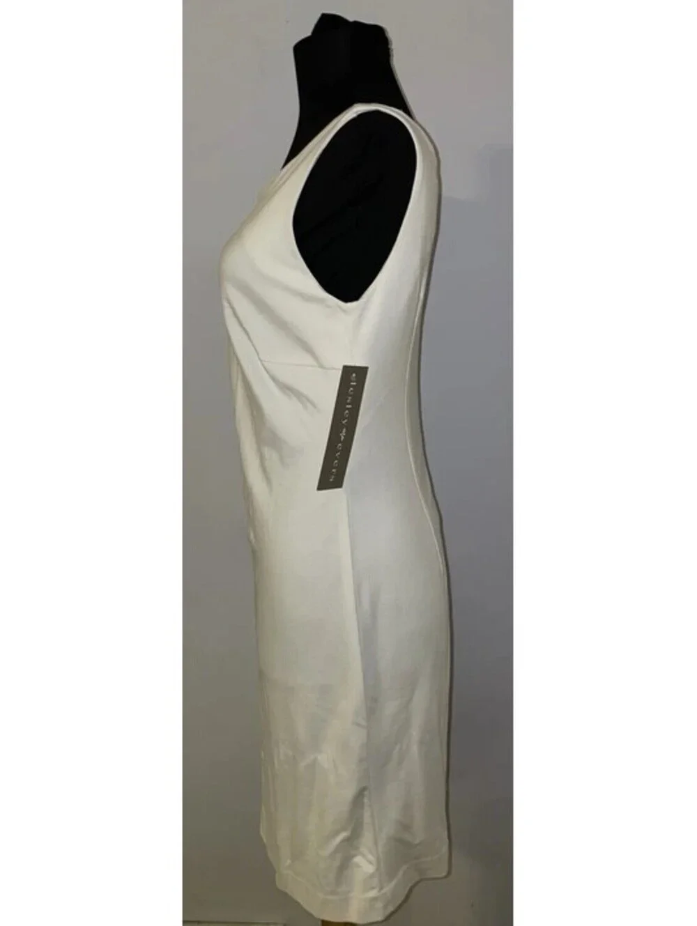 Lesley Evers NWT Ivory White Sleeveless Dress Classic Pencil Dress